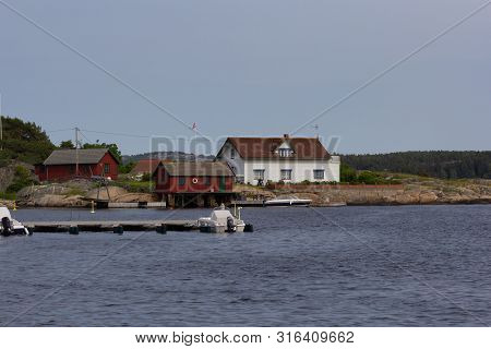 View On Island Washed By Sea With House In Hvaler Norway