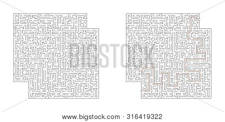 Template Maze Game For Kids On The White Background