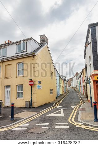 Aberystwyth, Wales / Uk - July 20th 2019 - Grays Inn Road In The Seaside Town Of Aberystwyth