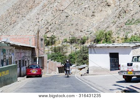 Lima, Peru - June 29, 2019 : Landscape Of One Of The Streets Of Capillucas Belonging To The Province