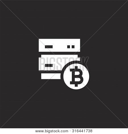 Server Icon. Server Icon Vector Flat Illustration For Graphic And Web Design Isolated On Black Backg