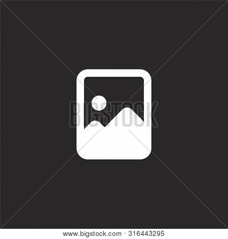 Image Icon. Image Icon Vector Flat Illustration For Graphic And Web Design Isolated On Black Backgro