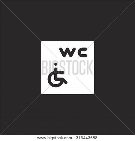 Wc Icon. Wc Icon Vector Flat Illustration For Graphic And Web Design Isolated On Black Background Fr