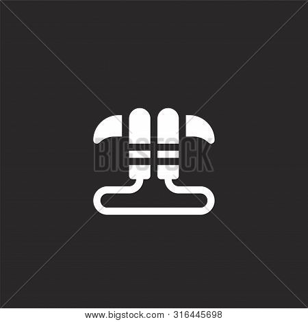 Kusarigama Icon. Kusarigama Icon Vector Flat Illustration For Graphic And Web Design Isolated On Bla