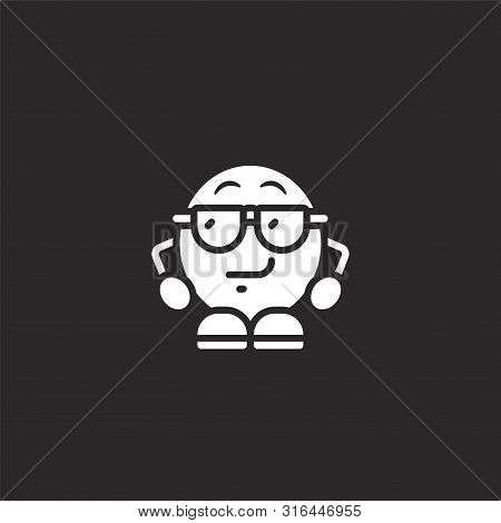 Cool Icon. Cool Icon Vector Flat Illustration For Graphic And Web Design Isolated On Black Backgroun