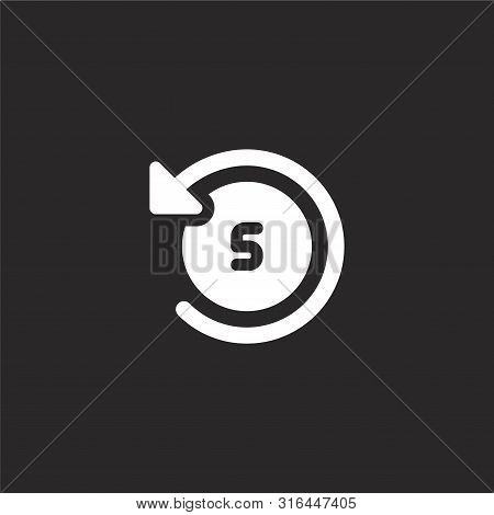 Timer Icon. Timer Icon Vector Flat Illustration For Graphic And Web Design Isolated On Black Backgro