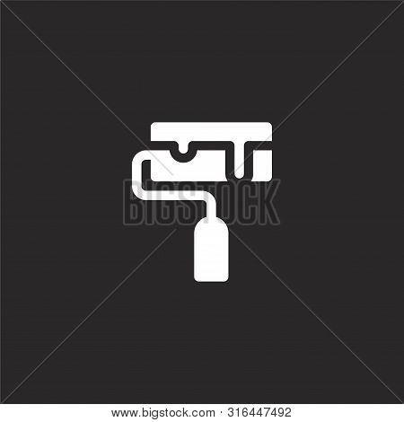 Paint Roller Icon. Paint Roller Icon Vector Flat Illustration For Graphic And Web Design Isolated On