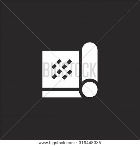 Mat Icon. Mat Icon Vector Flat Illustration For Graphic And Web Design Isolated On Black Background 