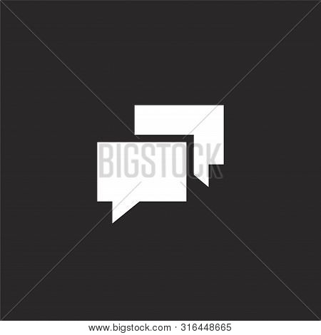 Chat Icon. Chat Icon Vector Flat Illustration For Graphic And Web Design Isolated On Black Backgroun