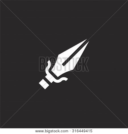 Weapon Icon. Weapon Icon Vector Flat Illustration For Graphic And Web Design Isolated On Black Backg