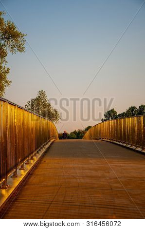Werrekuss Bridge Across Werre River In The City Of Bad Oeynhausen