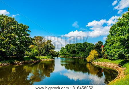 Beautiful Landscape Of The River  In The  City Of Malmo