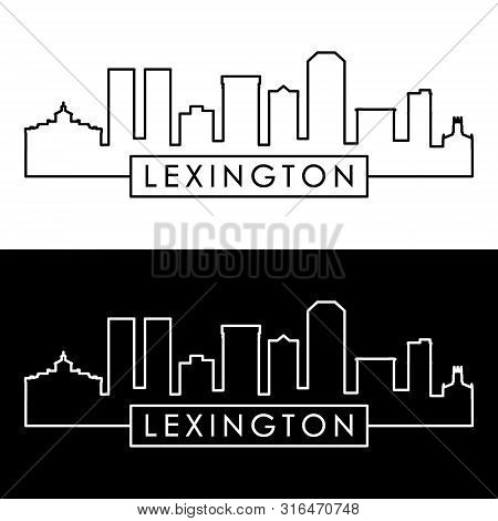 Lexington City Skyline. Linear Style. Editable Vector File.