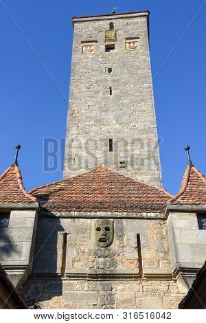 Tower Of Entrance Gate Of Rotenburg Ob Der Tauber In Germany