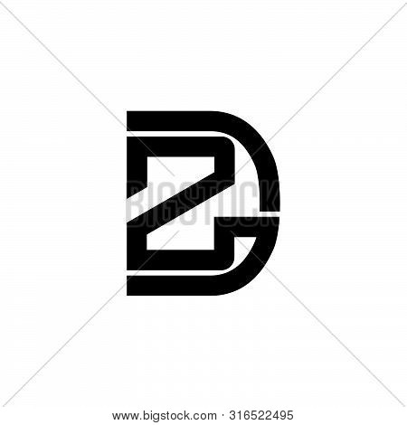 Letter Dz Simple Geometric Linear Logo Vector
