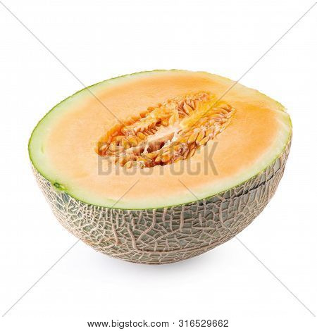 Japanese Melons,honey Melon Or Cantaloupe Isolated On White Background