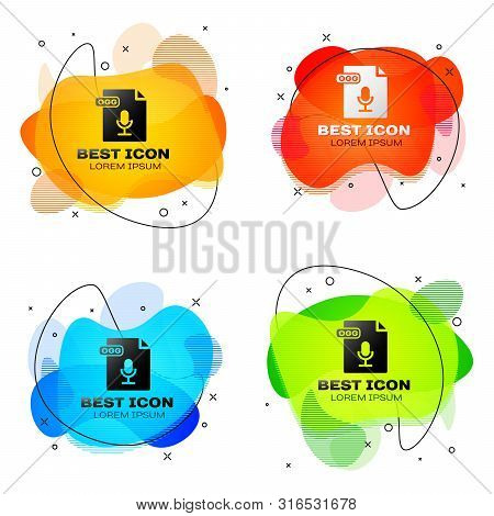 Black Ogg File Document. Download Ogg Button Icon Isolated On White Background. Ogg File Symbol. Set