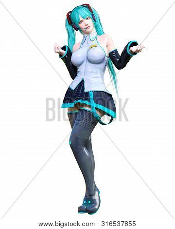 3D Comics Cosplay Anime Girl.
