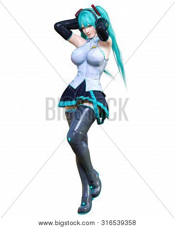 3D Comics Cosplay Anime Girl.