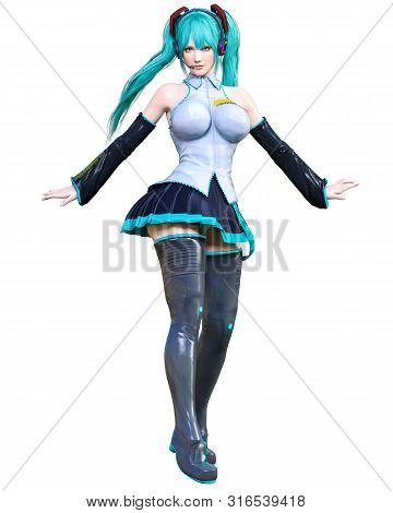 3D Comics Cosplay Anime Girl.