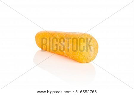 One Whole Stale  Orange Stale Baby Carrot Baby Isolated On White Background