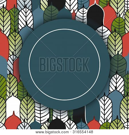 Frame On Tree Branches, Green Leaves. Empty Space For Text. Blank For Advertising Card Or Invitation