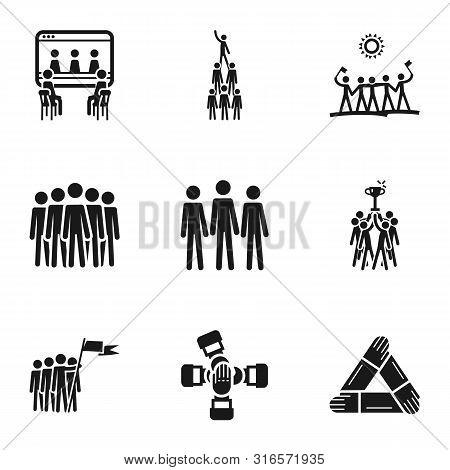 Seo Teamwork Icon Set. Simple Set Of 9 Seo Teamwork Vector Icons For Web Design Isolated On White Ba