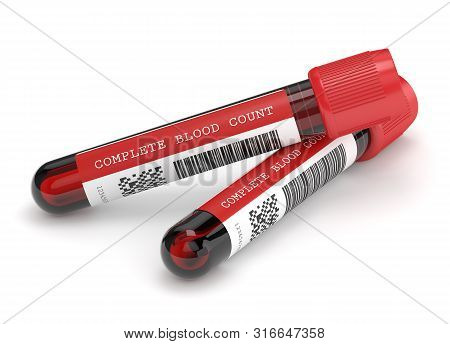 3d Render Of Cbc Blood Tubes Over White Background