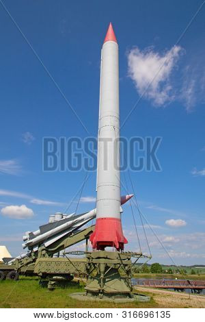 Soviet surface-to-air anti aircraft systems on the military exhibition