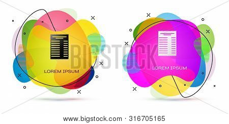 Color Paper Check And Financial Check Icon Isolated On White Background. Paper Print Check, Shop Rec