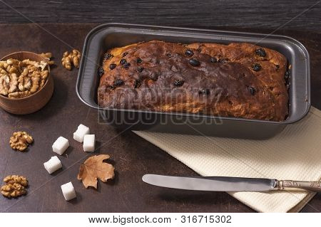 Barmbrack Or Bairin Breac Is A Traditional Irish Sweet Yeast Bread With Grapes And Raisins, Often Ea