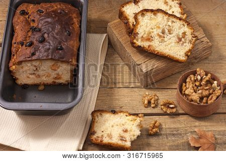 Barmbrack Or Bairin Breac Is A Traditional Irish Sweet Yeast Bread With Grapes And Raisins, Often Ea