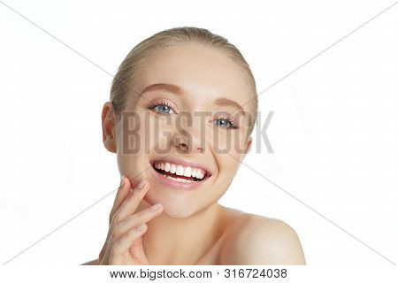 Cute Young Lady While Isolated On White Background