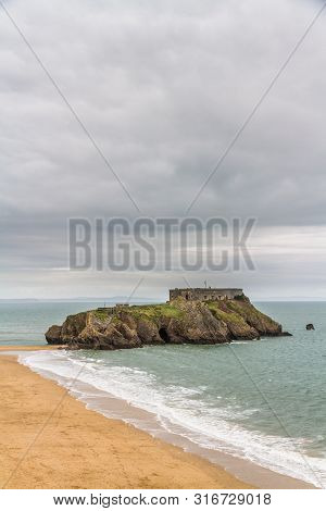 St Catherines Island, Tenby In Wales, Portrait, Copyspace