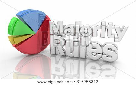 Majority Rules Election Winner Vote Democracy Pie Chart 3d Illustration