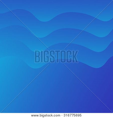 Abstract Blue Wavy Lines Background. Illustration Design. Rasterized Copy