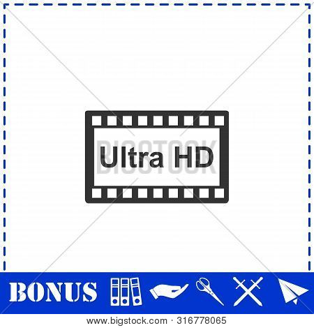Tv Ultra Hd Icon Flat. Simple Vector Symbol And Bonus Icon