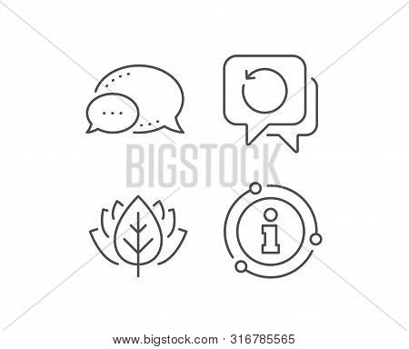 Recovery Info Line Icon. Chat Bubble, Info Sign Elements. Backup Data Sign. Restore Information Symb