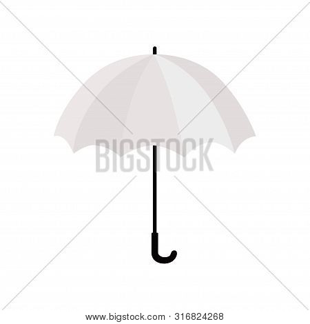 White Rain Umbrella Isolated On White Background