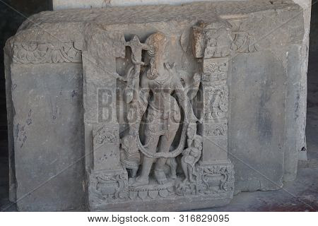 India - Rajasthan - Jaipur - Dausa - March 28, 2018, Archeological Relics Sculpture , Broken Face Of