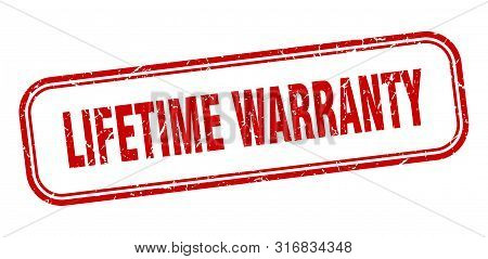 Lifetime Warranty Stamp. Lifetime Warranty Square Grunge Sign. Lifetime Warranty