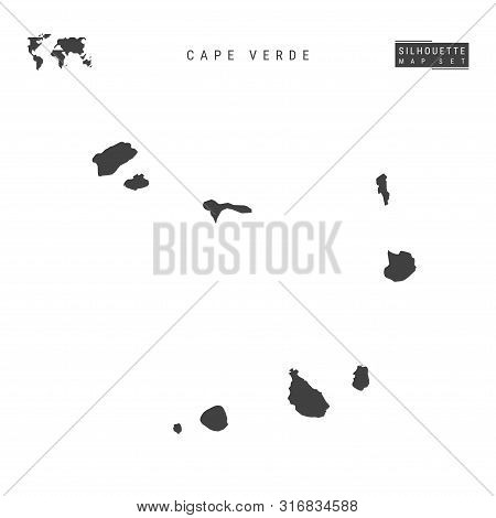 Cape Verde Blank Vector Map Isolated On White Background. High-detailed Black Silhouette Map Of Cape