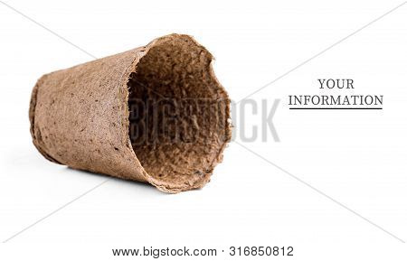 Pots For Seedlings Of Ecological Cardboard. Peat Seed Pots. Pots On Isolated White Background