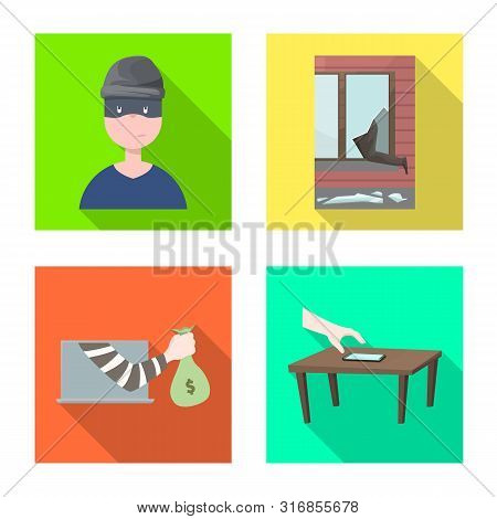 Vector Design Of Crime And Steal Symbol. Collection Of Crime And Villain Stock Vector Illustration.