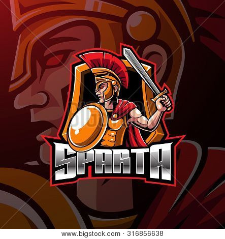 Spartan Sport Mascot Logo Design With Text