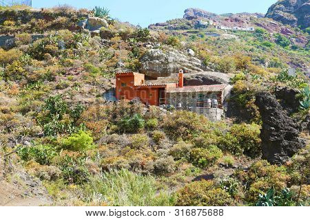 Isolated House In Nature On Tenerife Mountains, Spain.
