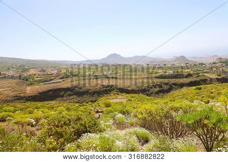 View Of Macizo De Adeje Mountain Range On Tenerife, Canary Islands, Spain.