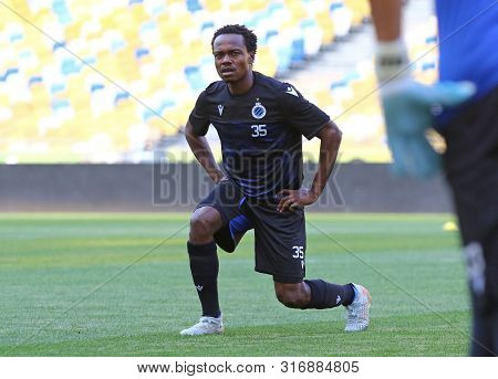 Kyiv, Ukraine - August 13, 2019: Percy Muzi Tau Of Club Brugge In Action During The Training Session