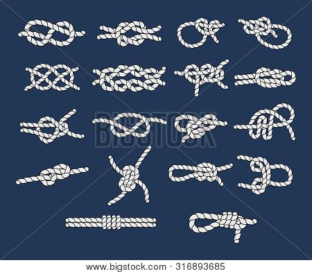 Marine Rope And Nautical Knot, Cord Borders, Nautical Loop Vector