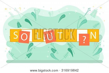 Find Right Solution, Choosing Letters For Word, Square Icons With Question Symbol. Puzzle Search, Ed